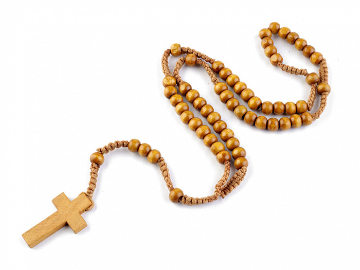 Wooden Rosary on macrame cord