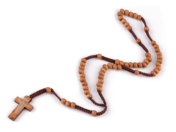 Wooden Rosary on macrame cord