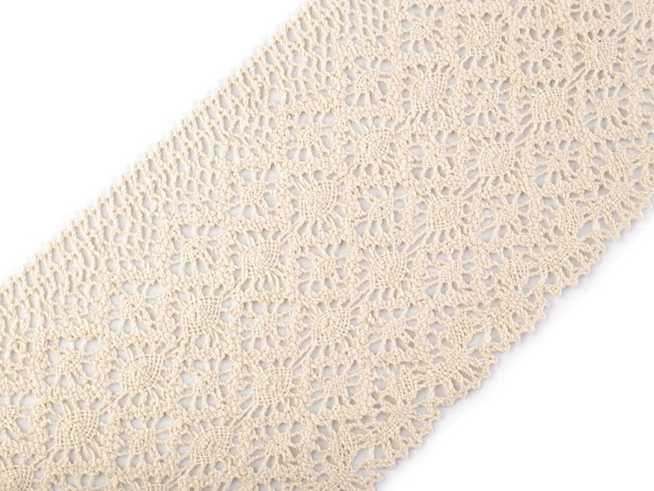 Encaje de bolillos de algodón, ancho 14 cm