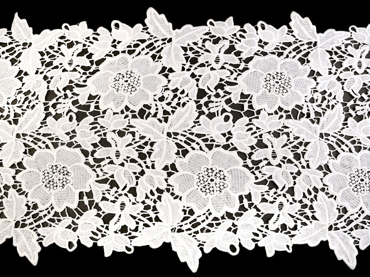 Embroidered Lace / Table Runner width 36 cm off white