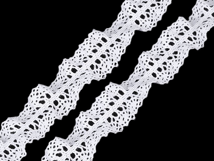Cotton Bobbin Lace width 23 mm, elastic, double-sided