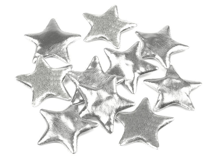 Cloth Star Applique / Metallic Padded Star Decoration Ø30 mm Ø45 mm