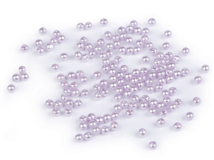 Cuentas de plástico Imitación perlas brillantes Ø4 mm