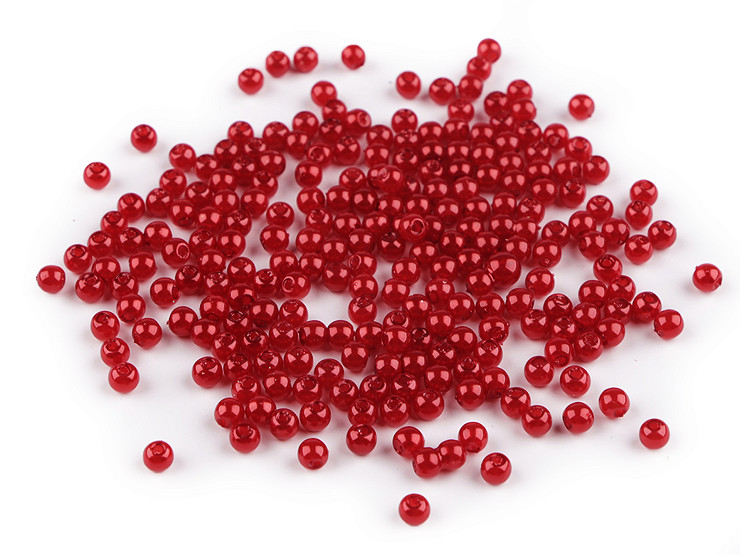 Πλαστικές γυαλιστερές χάντρες / απομίμηση μαργαριταριού Ø 4 mm
