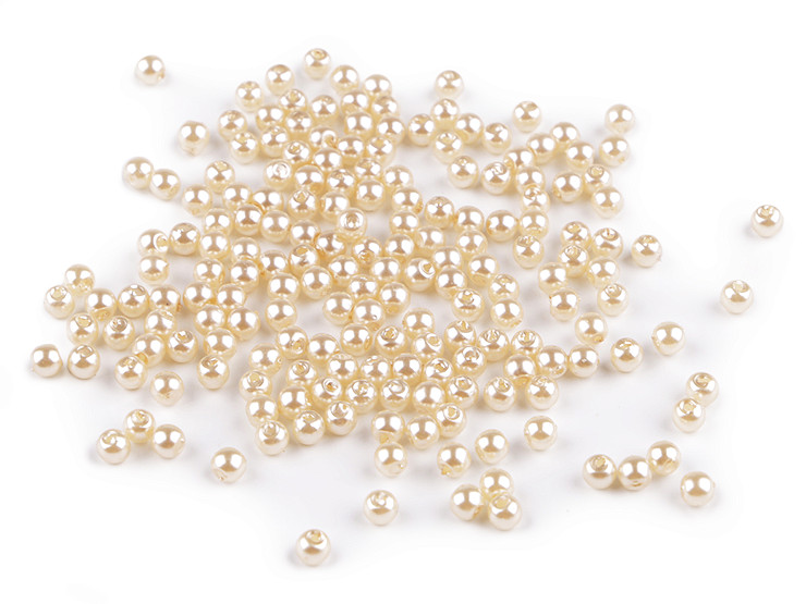 Πλαστικές γυαλιστερές χάντρες / απομίμηση μαργαριταριού Ø 4 mm