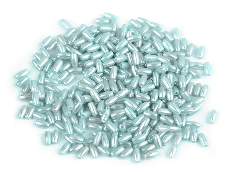 Műanyag teklagyöngyök / Glance rizsszemgyöngyök 3x6 mm