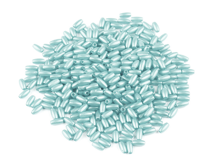 Perline imitazione plastica, Glance, dimensioni: 3 x 6 mm, colore: riso