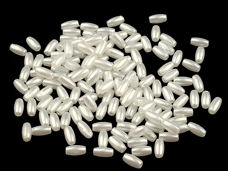 Cuentas de plástico imitación perlas brillantes 3x6 mm Arroz