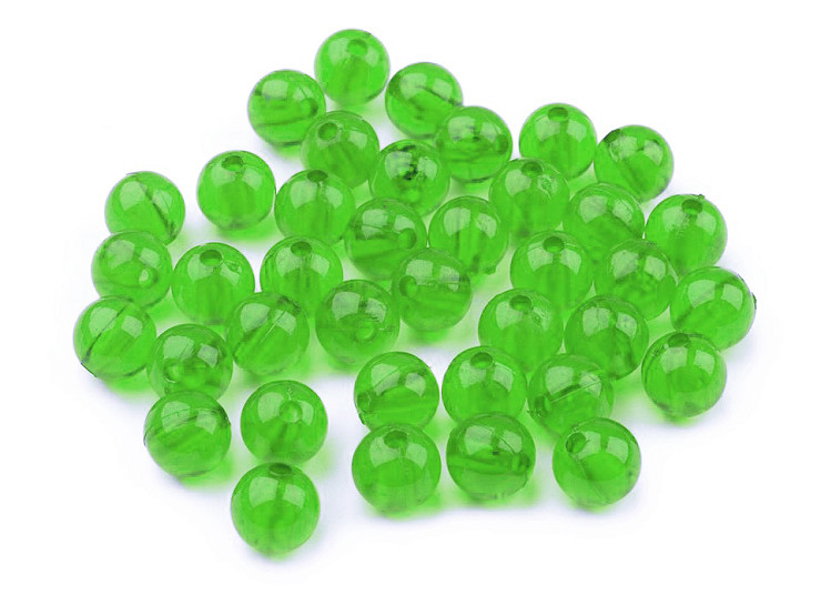 Perles rondes en plastique transparent, Ø 8 mm 