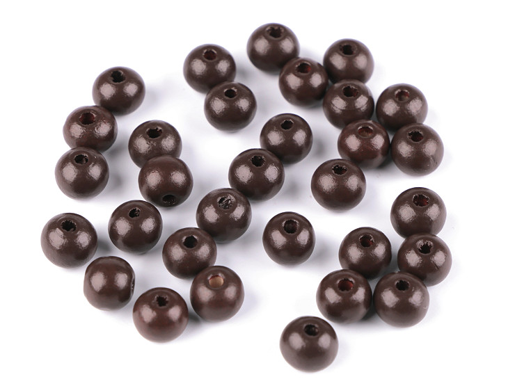 Perles rondes en bois, Ø 10 mm