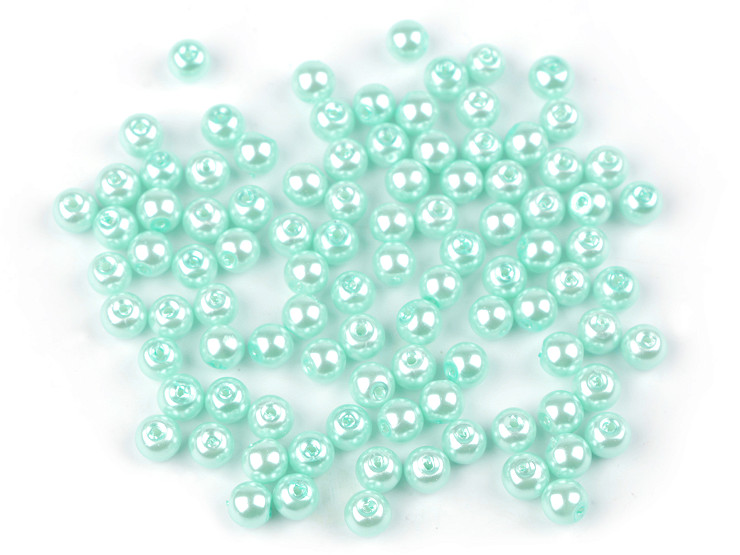 Perle sticlă lucioase, Ø6 mm