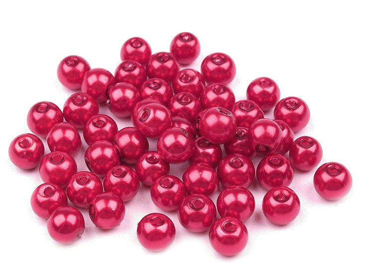 Perle sticlă lucioase, Ø6 mm