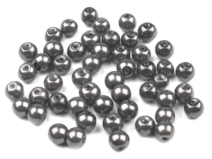 Cuentas imitación perlas redondas de vidrio Ø6 mm