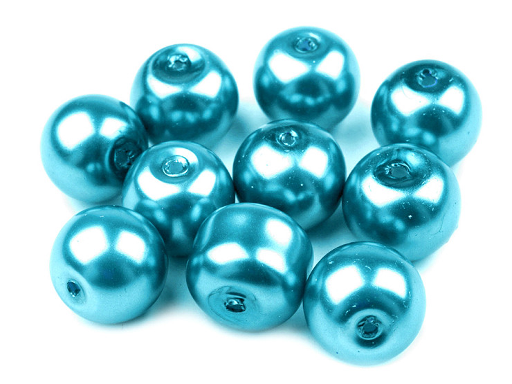Perle sticlă lucioase, Ø10 mm