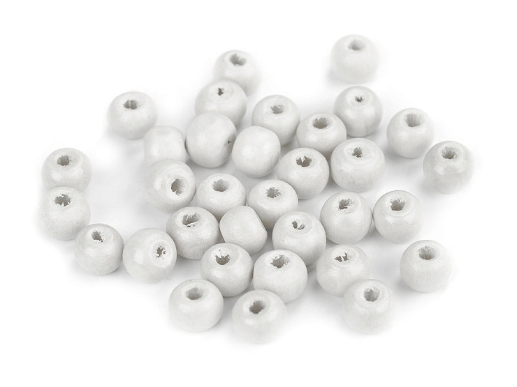 Perles rondes en bois, Ø 8-9 mm