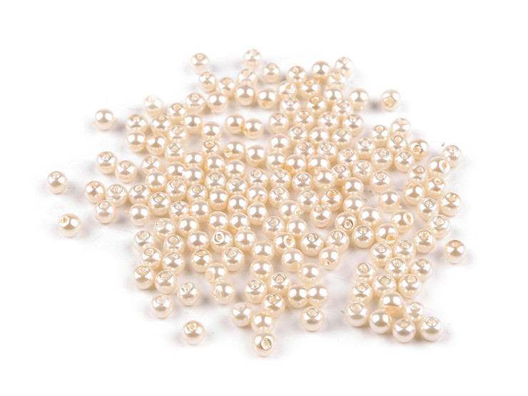 Round Glass Pearl Imitation Beads Ø4 mm smooth