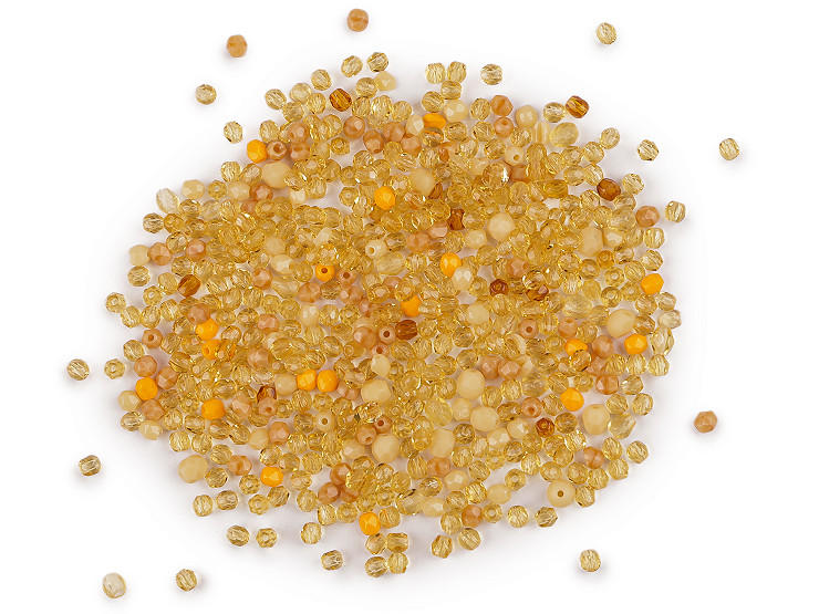 Skleněné korálky ramš broušené ohňovky 2. jakost