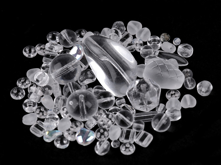 Perline di vetro miste, lucide, 2° qualità