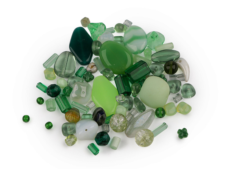 Perline di vetro miste, lucide