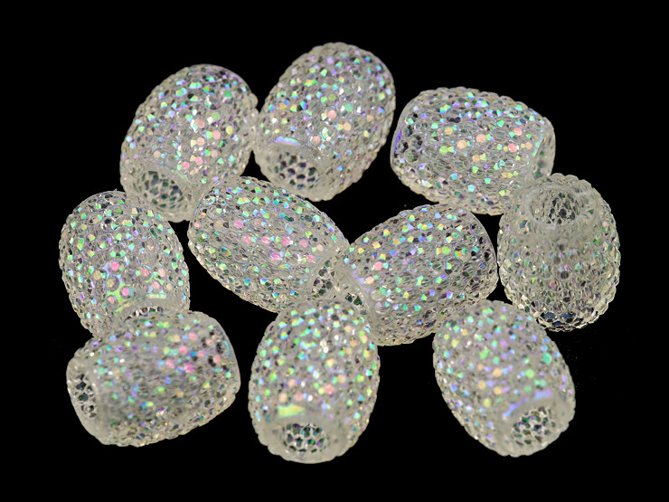 Plastikowe koraliki 13x15mm, duży otwór do przewlekania