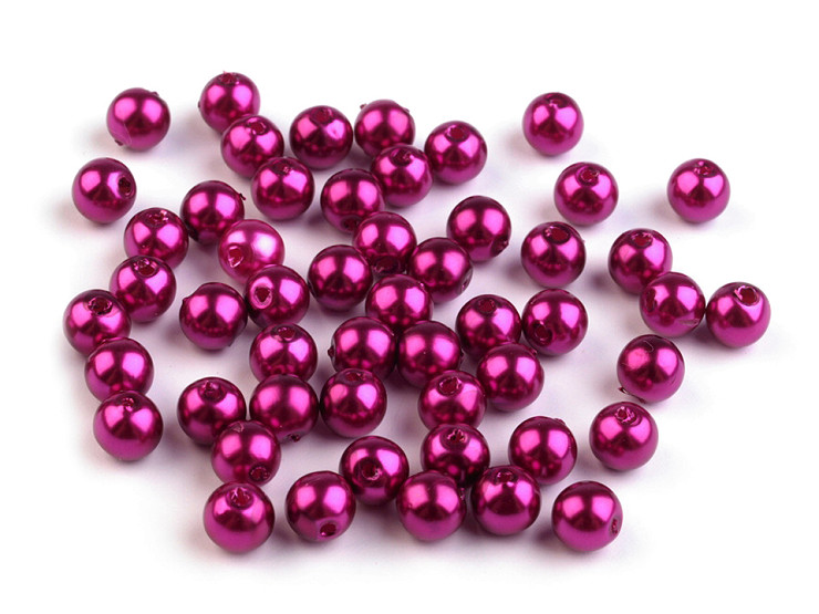 Cuentas de plástico imitación perlas brillantes Ø6 mm