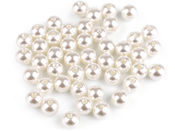 Cuentas de plástico imitación perlas brillantes Ø8 mm