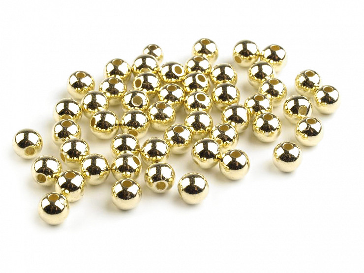 Plastic Imitation Pearl Beads Glance Metallic Ø6 mm