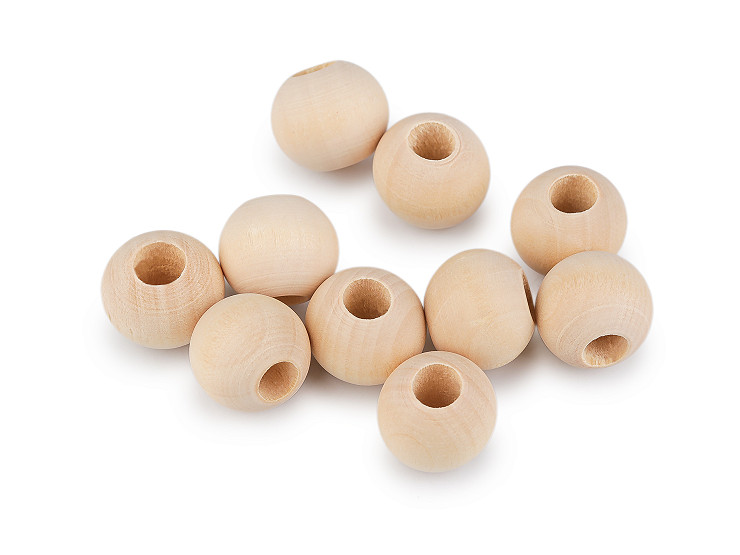 Fa gyöngyök natúr nem lakkozott Ø20 mm macrame technikához