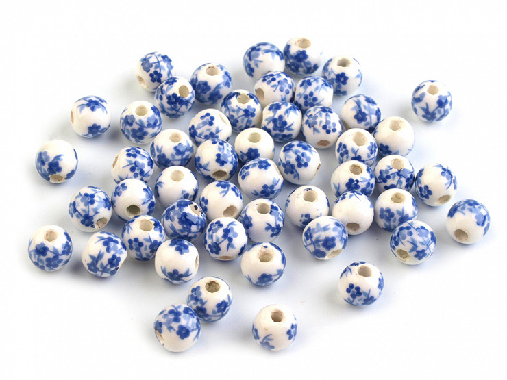 Koraliki porcelanowe kwiaty Ø 6 mm