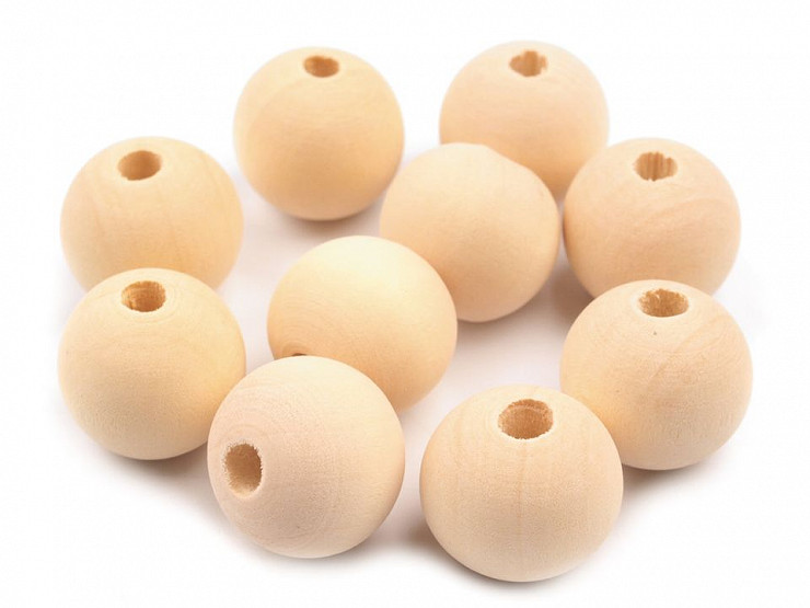 Round Unfinished Natural Wood Beads Ø18mm