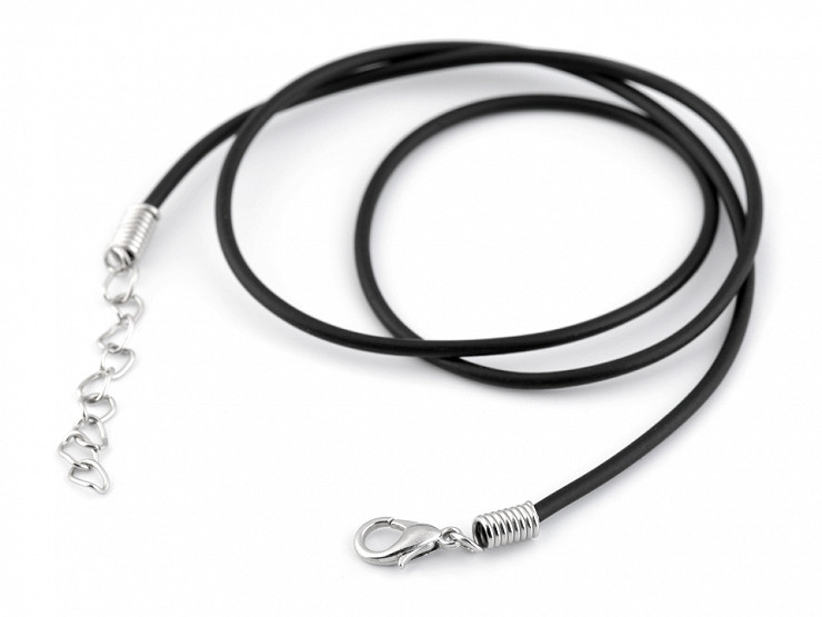 Rubber Necklace Cord with Lobster Clasp length 48 cm