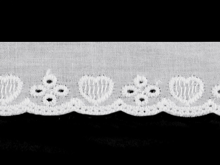 Broderie Anglaise Cotton Eyelet Lace Trim width 40 mm