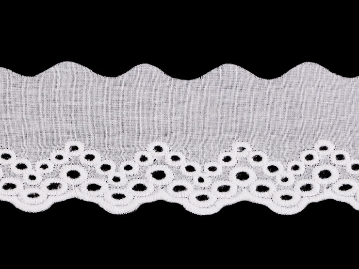 Cotton Madeira - Broderie Anglaise Edge Lace Trim width 50 mm