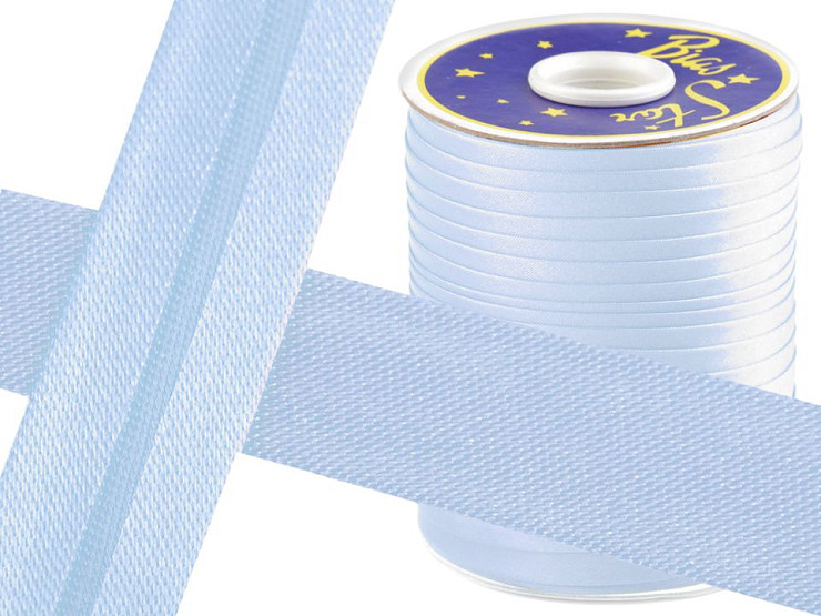 Cinta de bies satinada, ancho 15 mm plegada