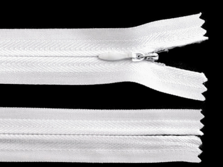Spirálový zip skrytý šíře 3 mm délka 20 cm