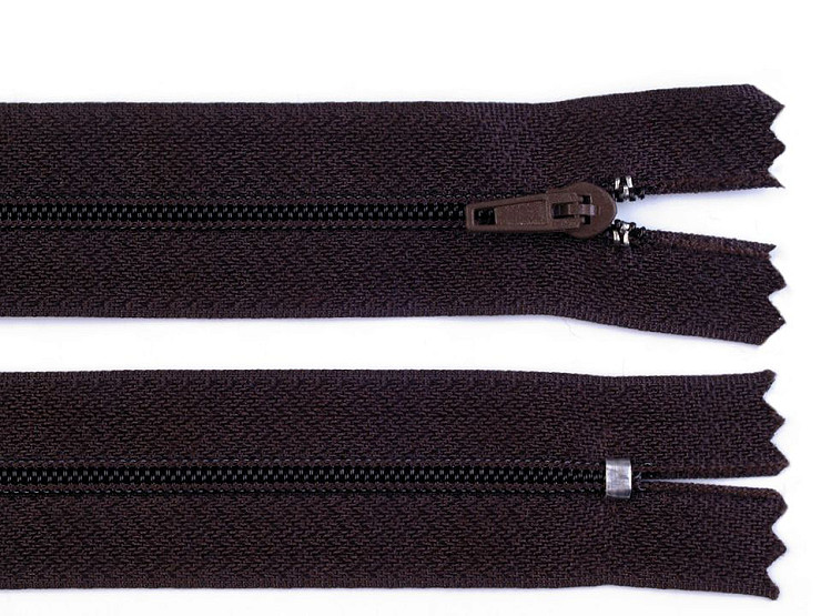 Cremallera de nailon, ancho 3 mm, largo 45 cm pinlock
