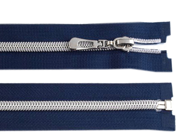 Nylon Zipper with Silver Teeth No 7, length 50 cm