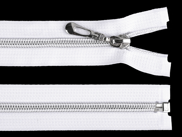 Nylon Zipper with Silver Teeth width 7 mm length 75 cm