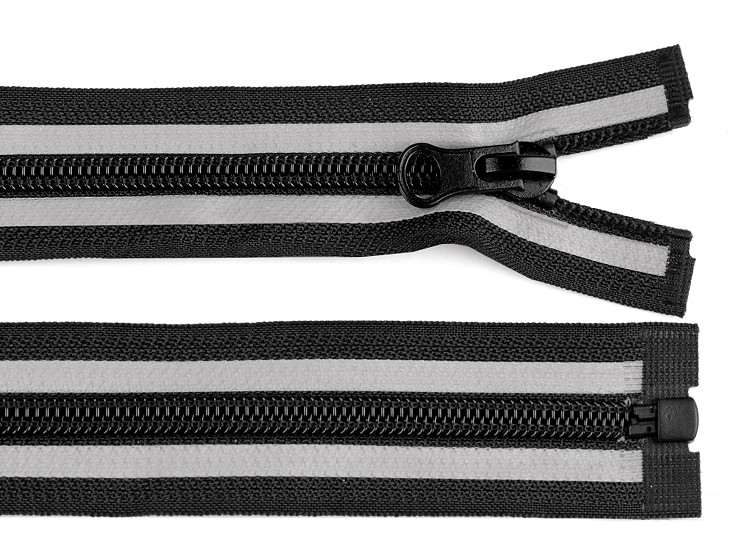 Nylon Zipper No 5 reflective, length 75 cm