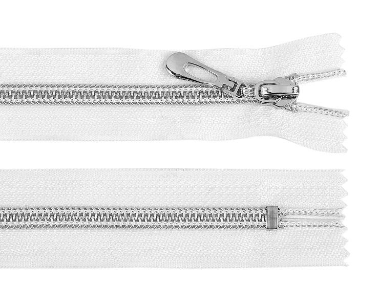 Spirálový zip No 7 délka 18 cm se stříbrnými zoubky