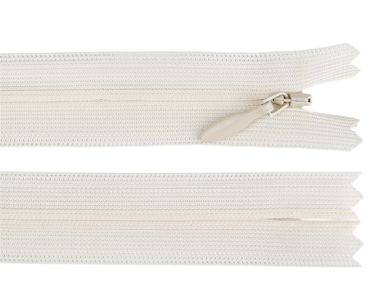 Spirálový zip skrytý YKK No 3 délka 50 cm dederon