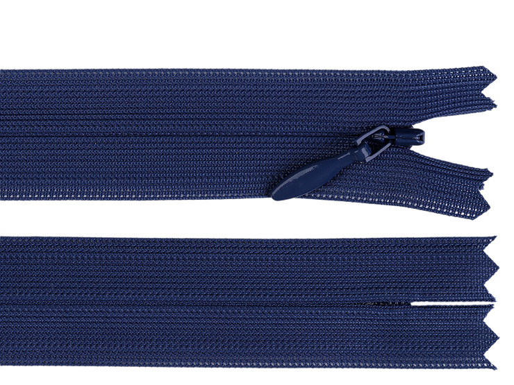 Spirálový zip skrytý YKK No 5 délka 60 cm dederon