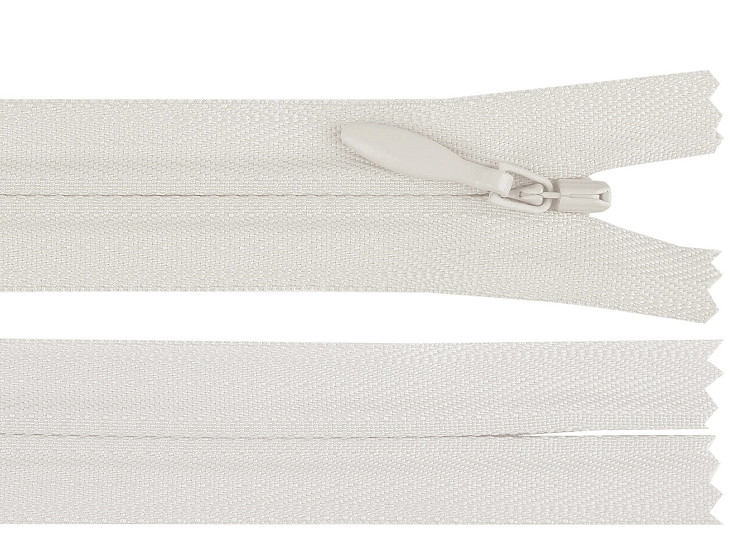 Špirálový zips skrytý YKK No 4 dĺžka 65 cm