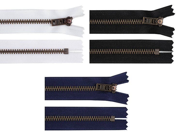 Μεταλλικό φερμουάρ YKK No. 5 μήκος 18 cm μπρονζέ (τζιν)