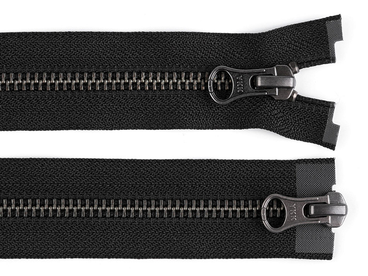 Zip kovový YKK No 5 dělitelný 2 jezdce / dvoucestný 50 cm na kožené bundy