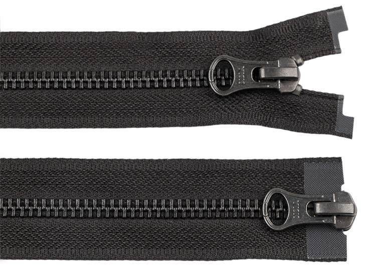 Zip kovový YKK No 5 dělitelný 2 jezdce / dvoucestný 90 cm na kožené bundy