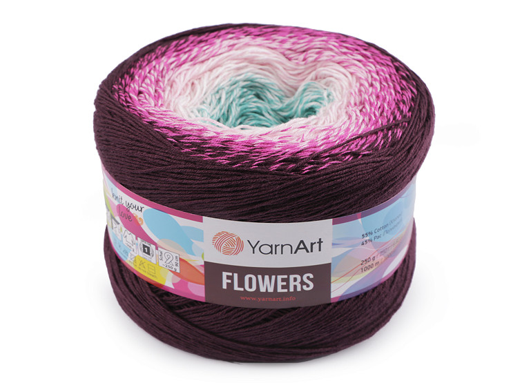 Fil à tricoter Flowers, 250 g 