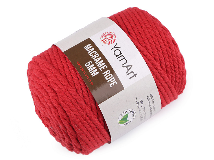 Hilo de tricotar tipo cuerda para macramé 5 mm 500 g
