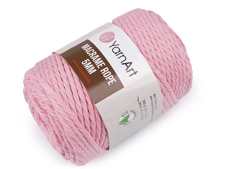 Corde Macramé pour tricot, 5 mm, 500 g, peignée