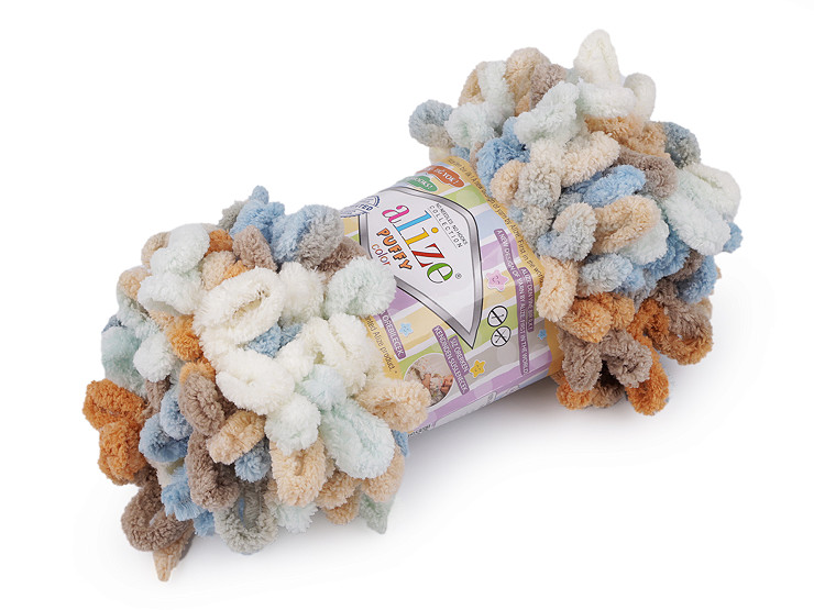 Fil à tricoter chenille Alize Puffy color, 100 g